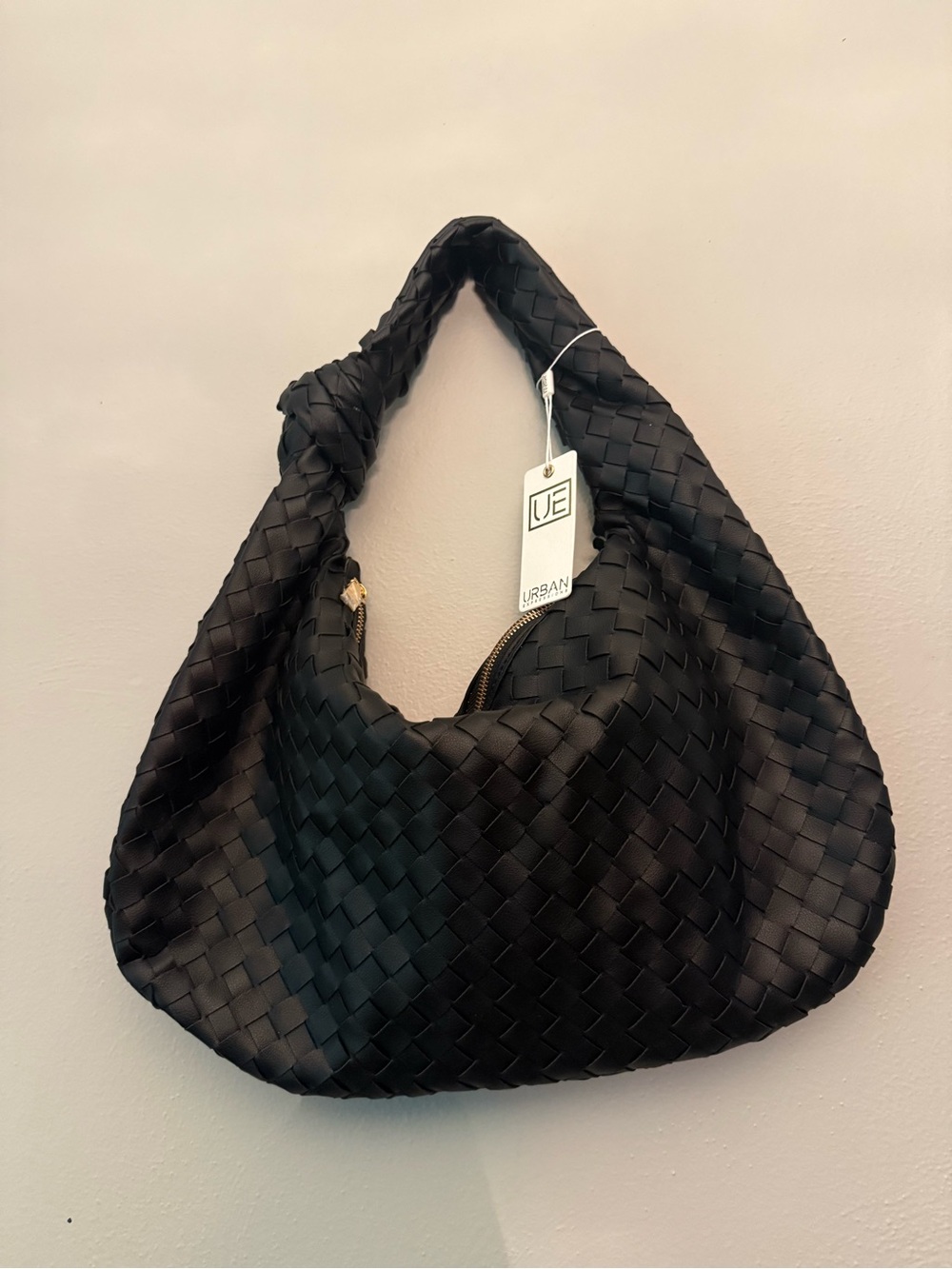 Urban Expressions Black Knotted Woven Hobo